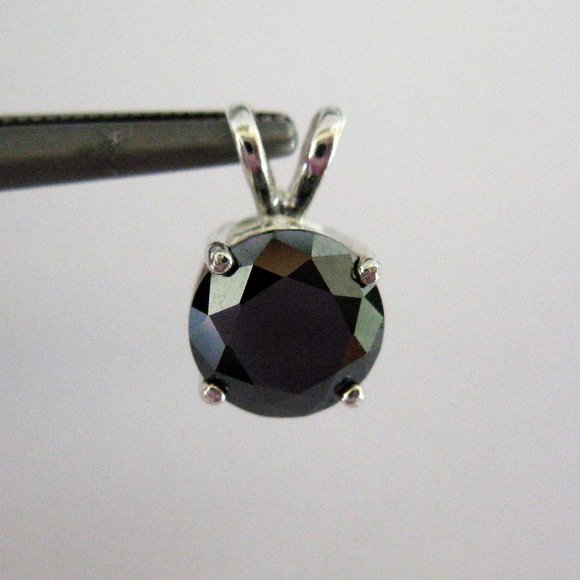 2.45ct Real Natural Black Diamond Necklace, Certificate, Free Diamond Tester - Picture 5 of 11